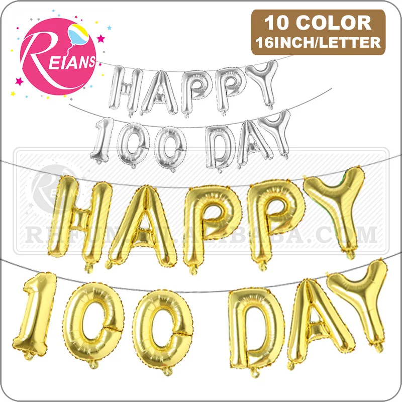 

Алюминиевая фольга с надписью Happy 100, надувные шары из фольги, гелиевые шары для фотографий, аксессуары для дня рождения