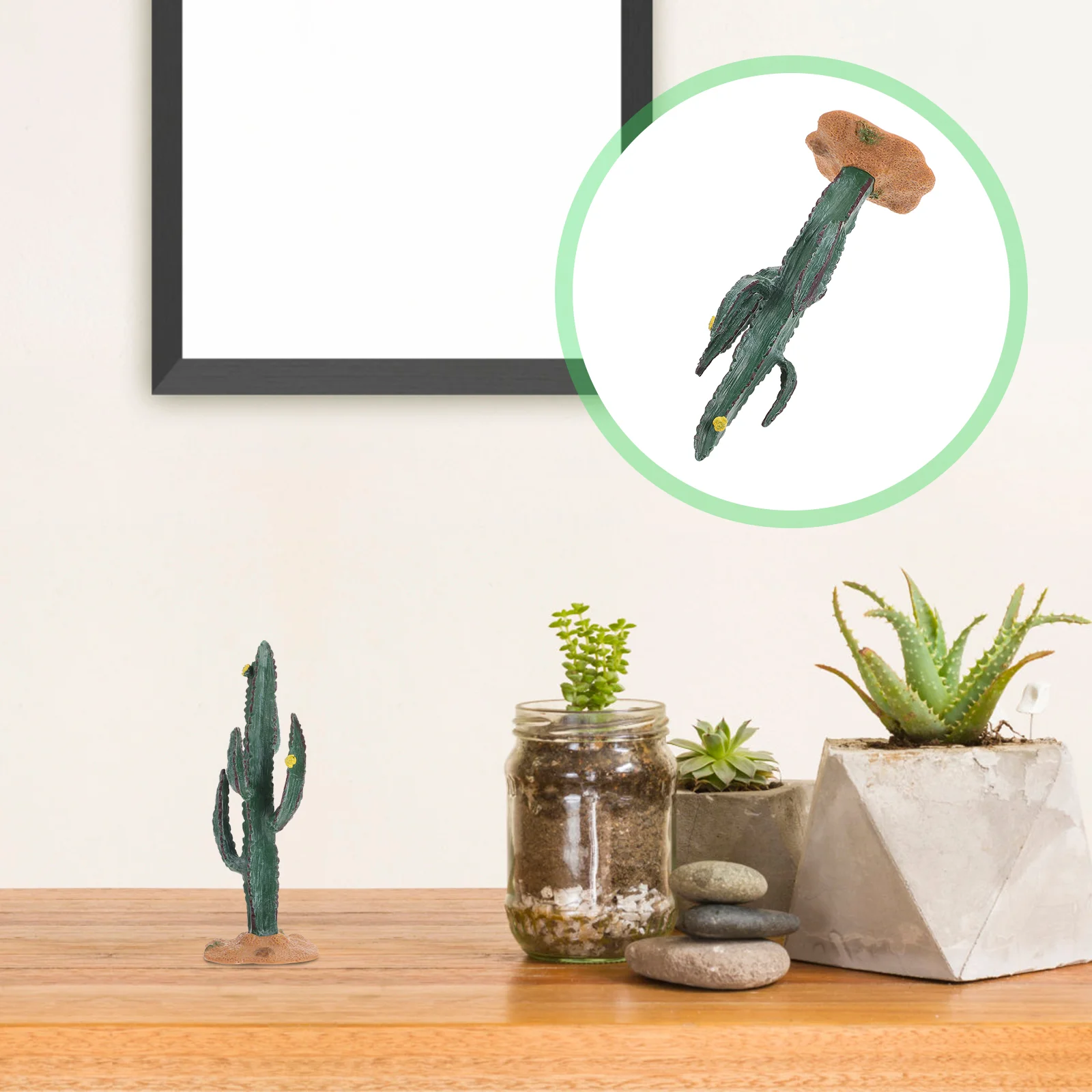 

Desert Green Plant Model Chic Cactus Home Ornament Desktop Adornment Decor Decorative