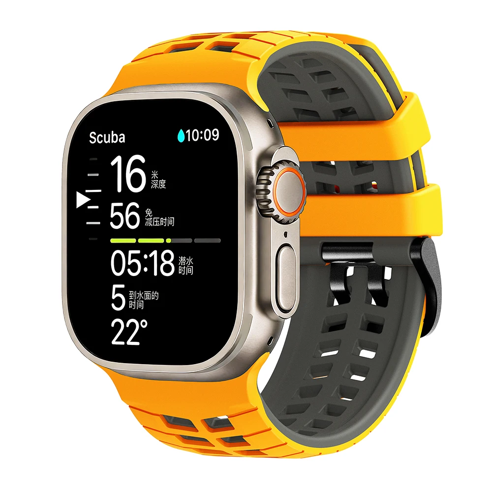 Premium Silicone Sports Bracelet for Apple Watch - Versatile Replacement Band