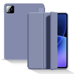 Trifold Stand Smart Case with Pencil Holder and Soft TPU Back, Auto Sleep and Wake Function for Xiaomi Pad 6 (YT - Purple)