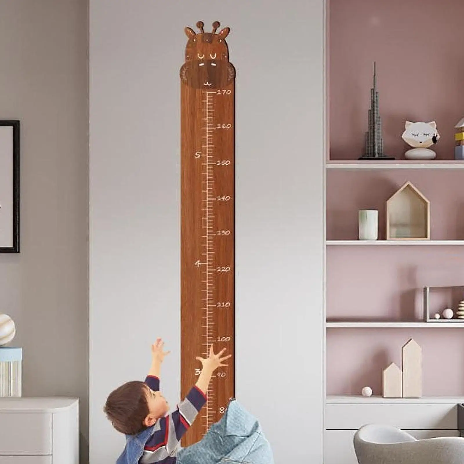 Height Chart with Sponge Stickers Measuring Ruler Decorative Height Measurement Ruler Measure for Kids Adult Nursery Girls Boys