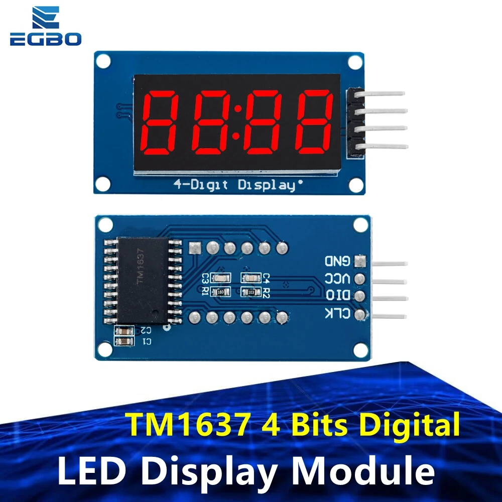 10pcs 4 Bits TM1637 Red Digital Tube LED Display Module & Clock B34 RED FREE For Arduino DIY