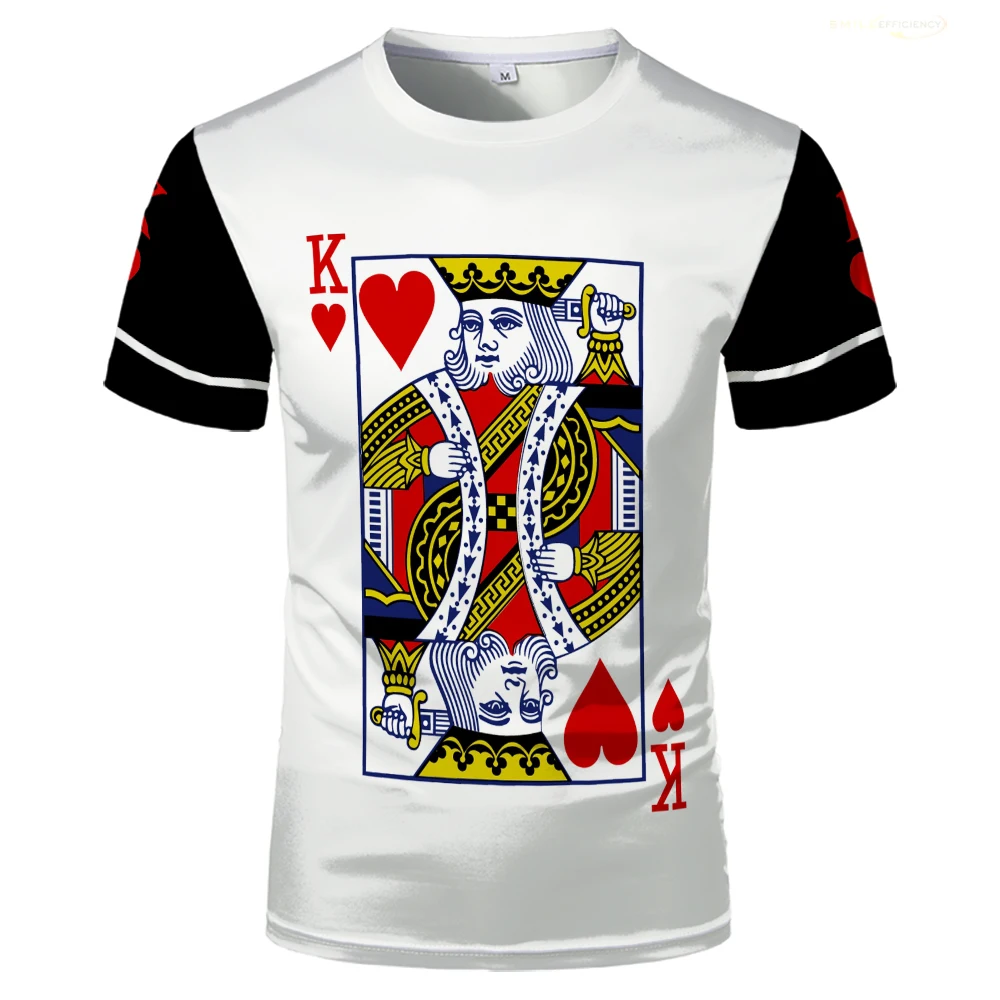 Heart 3D Printed Poker Graphic Unisex Casual T-Shirt