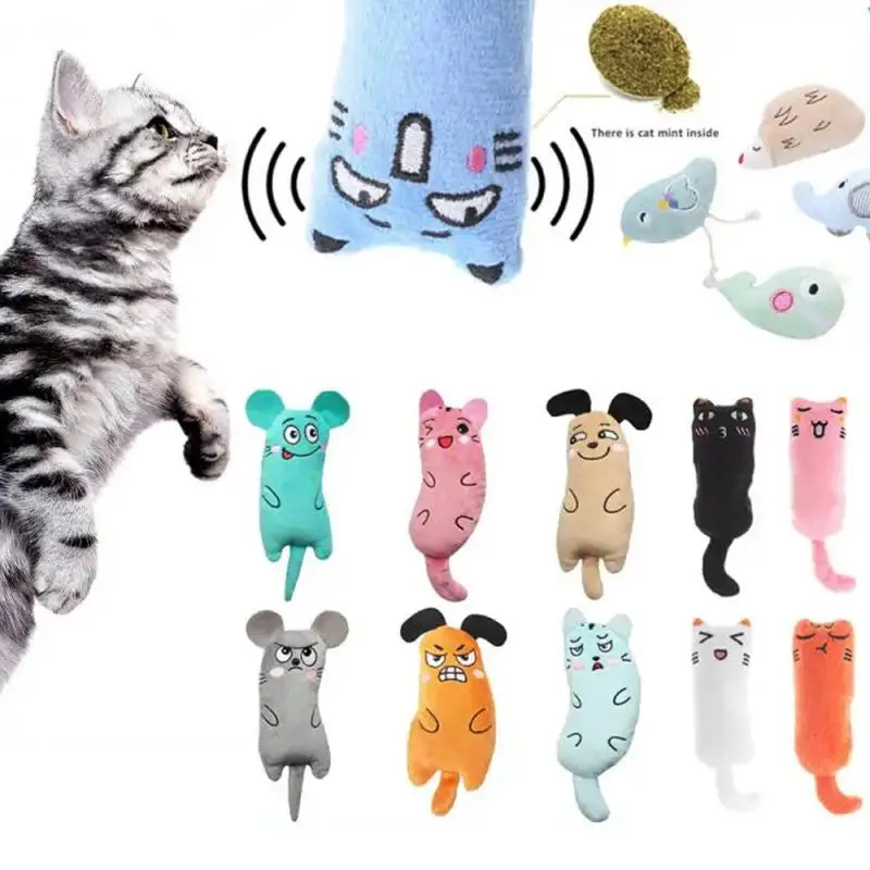 

Cats Toy with Catnip Plush Cat Toys for Kitten Teeth Grinding Thumb Pillow Chewing Toy Claws Thumb Bite Cat mint Pet Accessories