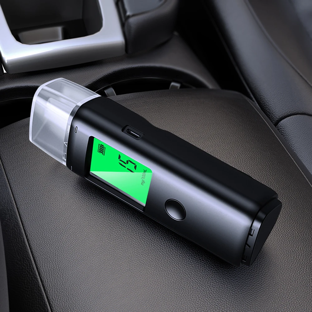 Portable Breathalyzer Professional Alcohol Tester High Accuracy Digital Display Rechargeable Breath Tester Tool with Mouthpiece