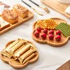 Bamboo Tray Irregular Flower Pots Multifunctional  Wood Saucer Kitchen Decorative Wooden Plate Coffee Cup Coaster Food Cake Mat 4