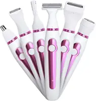 6 In 1 Electric Epilator Hair Shaver Trimmer Painless Cordless Razor For Eyebrow Bikini Leg Underarm Facial Hair Removal Clipper 1