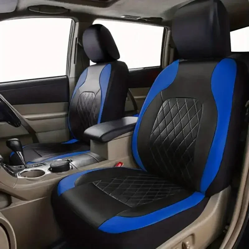 Premium Quilted PU Leather Car Seat Cover Set - Comfort Support, Universal Fit, 2/5-Seat