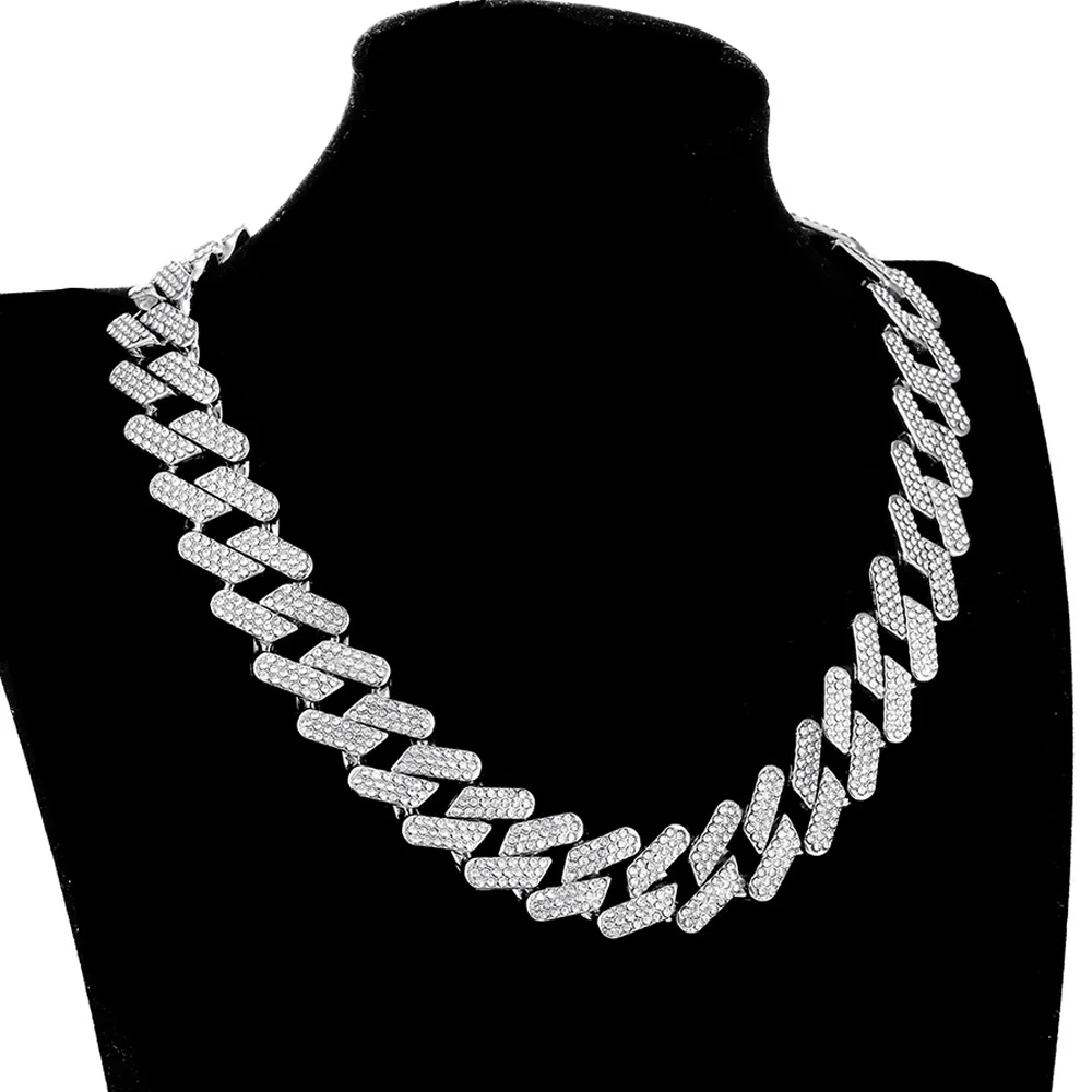 Hip hop iced para fora corrente pavimentada strass colar masculino cor ...
