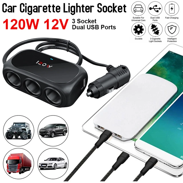 12V 120W Car Motorcycle Female Cigarette Lighter Socket Adapter Charger  Plug - China Motorcycle Socket, Cigarette Lighter Socket