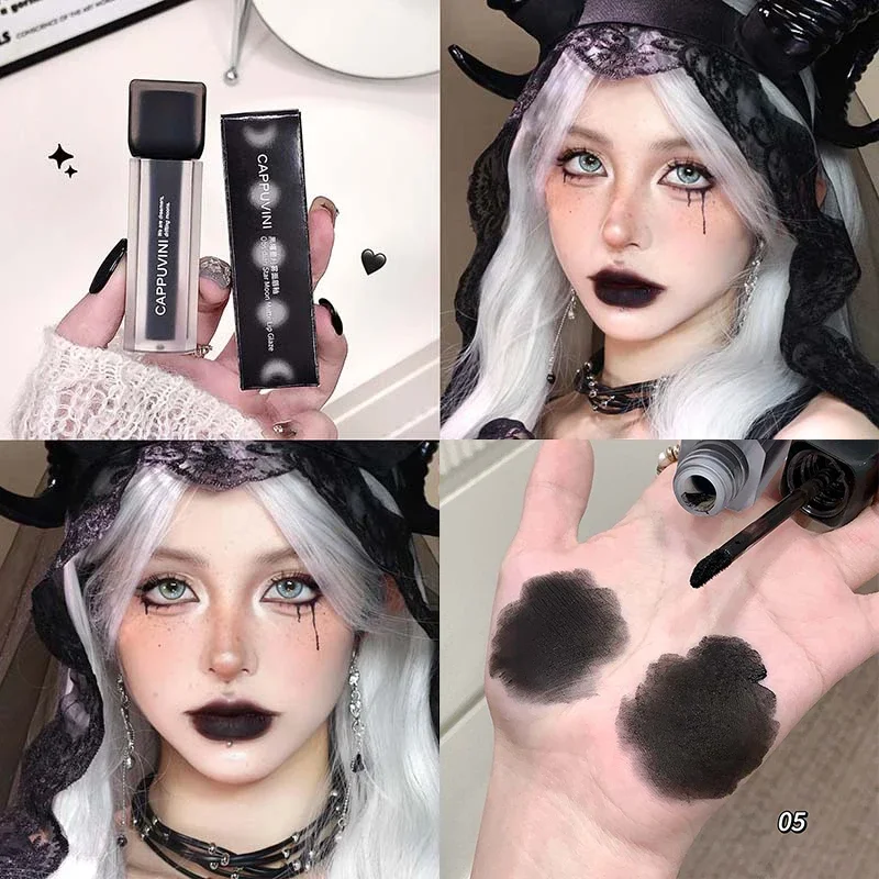 Obsidian Matte Lip Glaze Nude Base Deep Lip Primer Waterproof Dark Retro Rose Brown Lipstick Pigment Gothic Style Makeup lip makeup lip glaze
