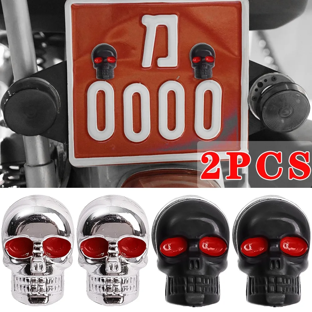 

Motorcycle Skull License Plate Screws Bolts Universal License Plate Screw Fasteners Modified 3D Skull Motorcycle Car Accessories