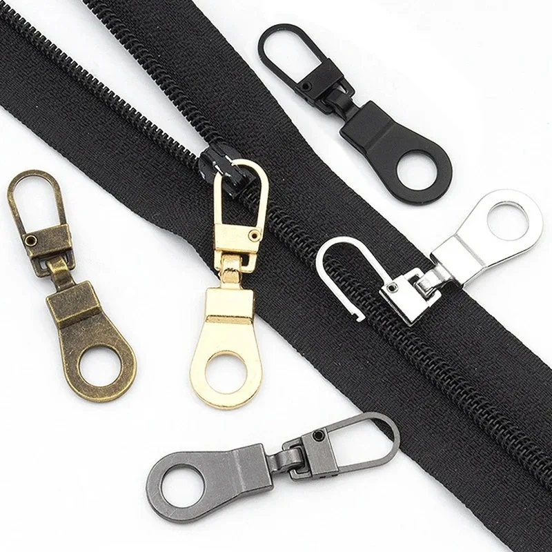 5/1Pcs Detachable Metal Zipper Head Repair Kits Universal Replacement Zipper Puller Luggage Purse DIY Clothing Accessories