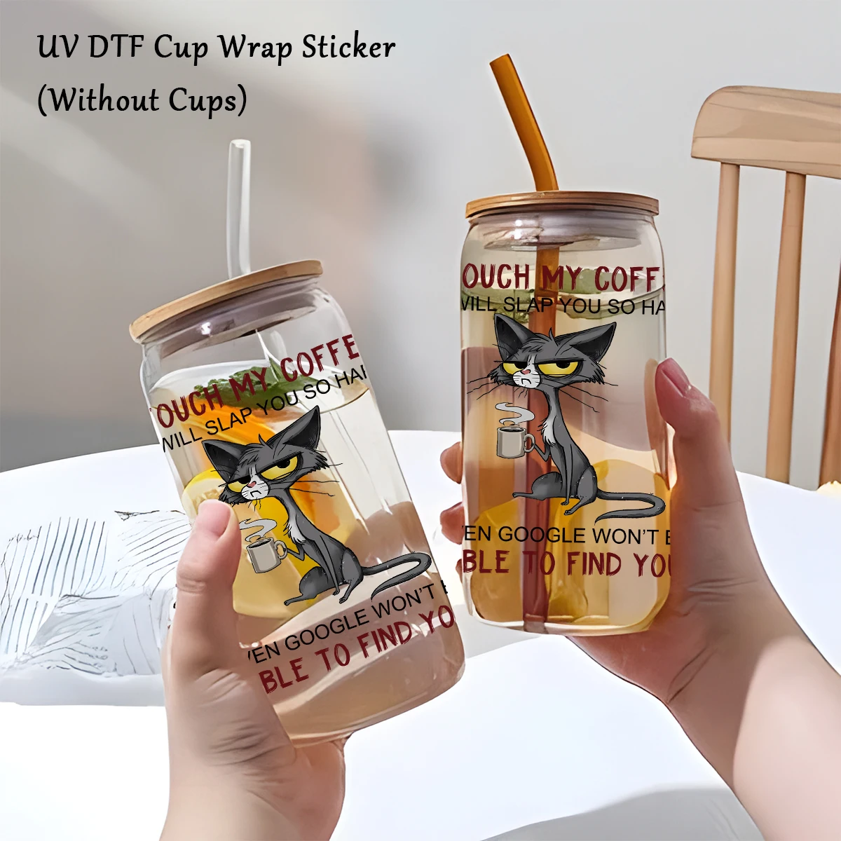 1PC Cat-Themed UV Transfer Sticker – DIY Waterproof Animal Pattern DTF Sticker for Glas... - SKU TUTS1937 - UGI Packaging