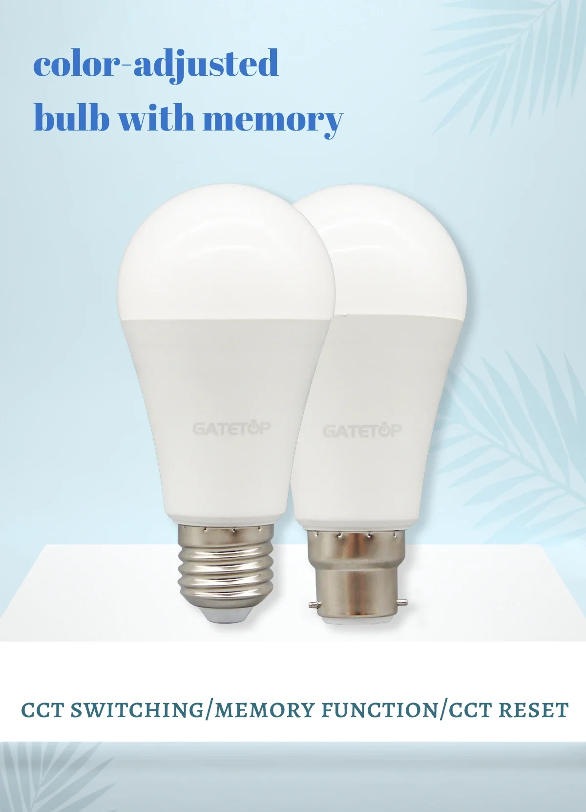 Description Picture 2 of item10pcs Wall Switch CCT Bulb LED light Tricolor Dimming E27 B22 Base AC100-240V 3000K 4000K 6000K Memory Function for Home Bedroom