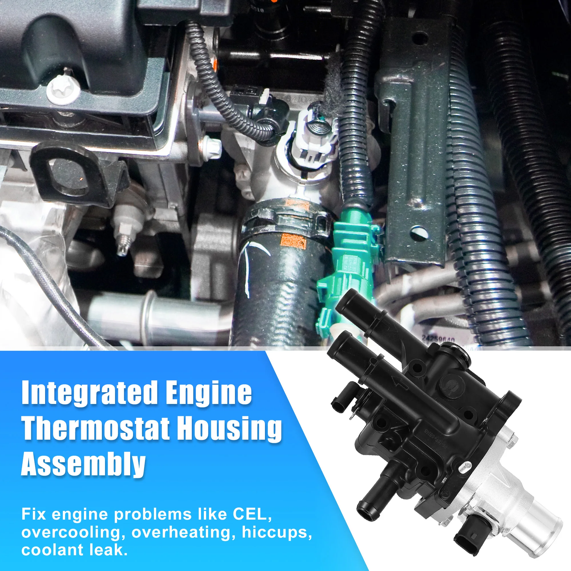 X Autohaux Auto Engine Coolant Thermostat Housing Assembly for Chevy Cruze Limited For Chevrolet Sonic Trax Car Accessories