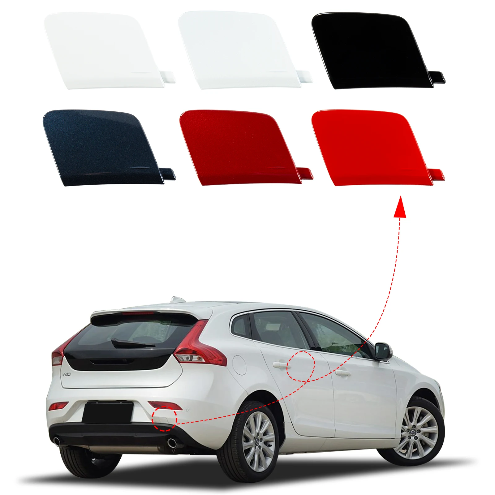 Car Rear Bumper Hook Cover Rear Bumper Tow Hook Cover Cap Eye For Volvo V40 2013 2014 2015 39814200