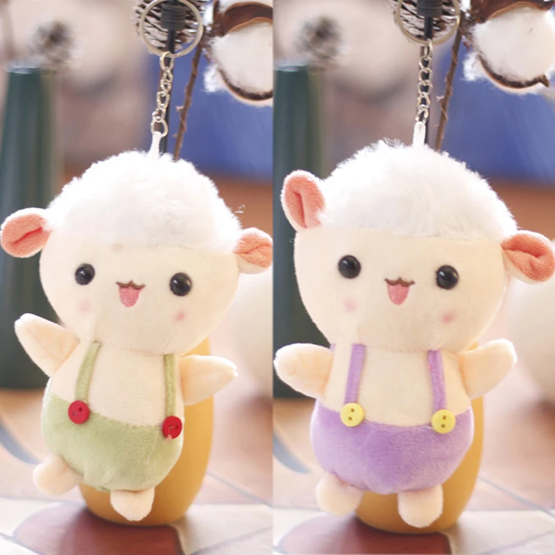 

1Pc Cute Strap Small Sheep Lamb Pendant Mini Plush Toy Lamb Doll Bag Pendant Keychain Gift