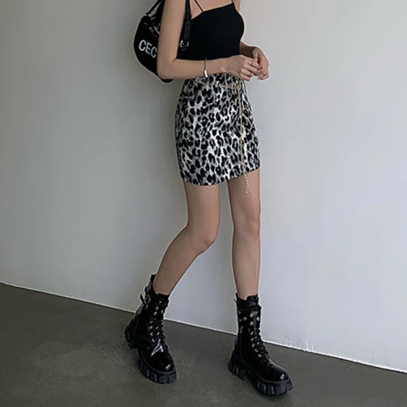 JMPRS Chiffon Women Leopard Mini Skirt Summer High Waist A Line Korean Female Skirt Casual Fashion Khaki Black Faldas New nike tennis skirt