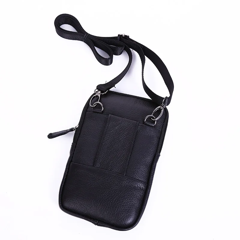 Men's Genuine Leather Waist Packs Phone Pouch Bags Waist Bag Male Small