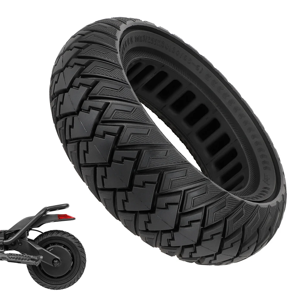 

1pc 10 Inch 80/65-6 Solid Tire 10x3.0 For 10x Electric Scooter 255x80 Durable Outdoor Scooters Accessories Black Rubber