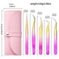 5 Eyelash tweezers Eyelash Extension Tweezers Eyelash Volume Tool Strap Pack Stainless Steel Eyelash Extension Tweezers Sharp Ey 2