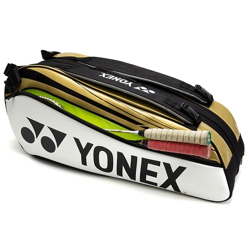 YONEX Waterproof Yonex Tennis Racket Bag High Quality PU Leather Sports Bag For Women Men Holds Up To 6 Rackets