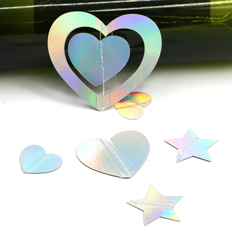 (3-Meter Set) 27mm-77mm Colorful Valentine's Day 3D Love Pattern Decoration Wedding Hanging Home Furnishings Accessory DIY