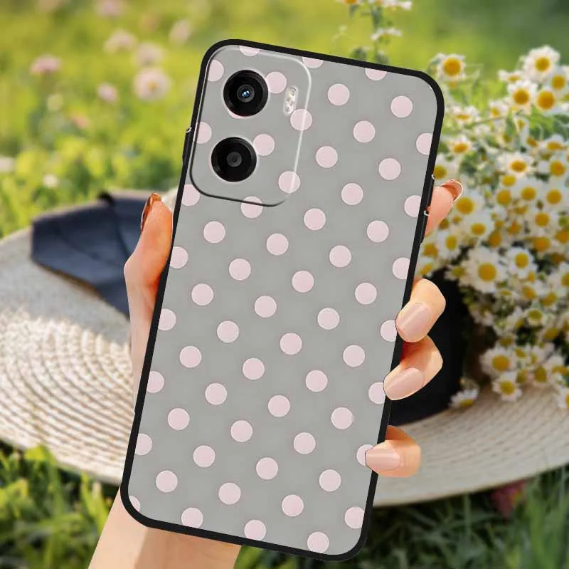 Polka Dots Black TPU Bumper Phone Case Cover