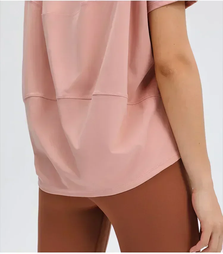 Lemon Women Yoga Gym Sport Crop Top Back in Action Short Sleeve Top T-shirt Sportswear Breathable Leisure Outdoor Jogging Blouse