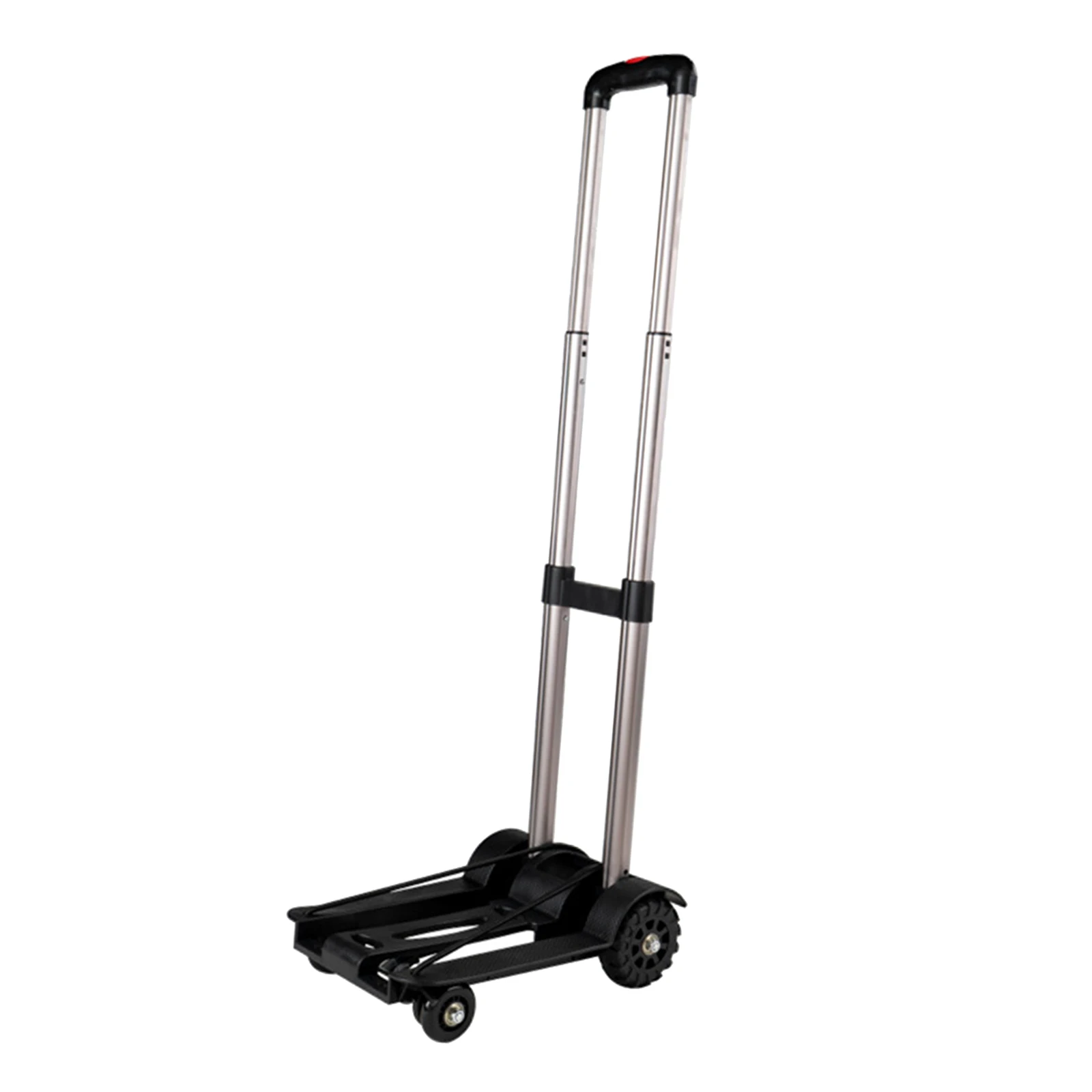 Folding Hand Truck Aluminum Alloy Foldable Hand Cart Portable Moving Luggage 4 Wheel Folding Trolley Pull Truck Luggage Cart