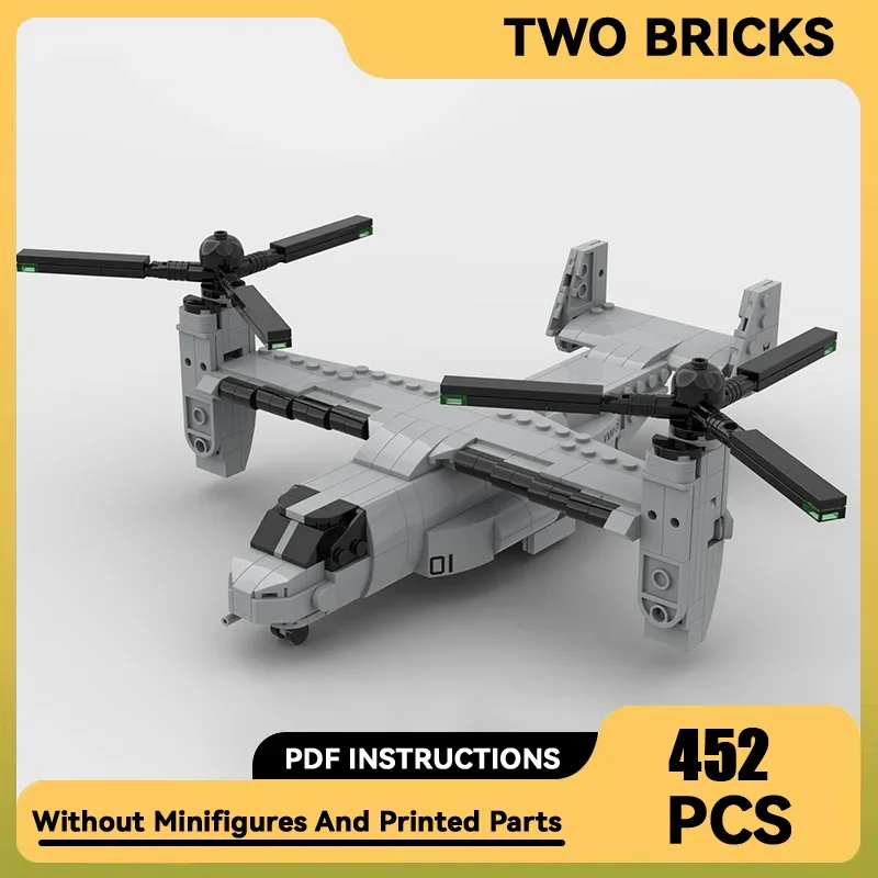 

Moc Building Bricks Military Model 1:72 Scale V-22 Osprey Helicopter Technology Blocks Gifts Christmas Toys DIY Sets Assembly