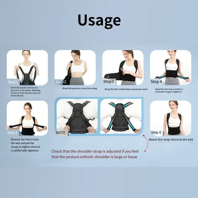 Posture Corrector Back Orthopedic Straps for Men and Women Fully Adjustable Spinal Brace Comfortable Effective Upper Back Brace 5