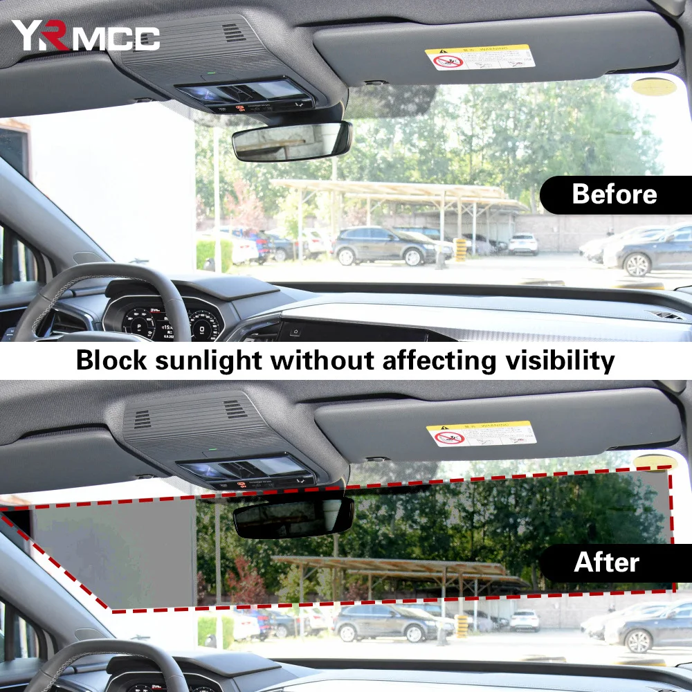 Car Windshield Sunshading Sticker Anti-UV Protection Black Film Front Window Sunshade Tape for Car Accessories Summer Supplies