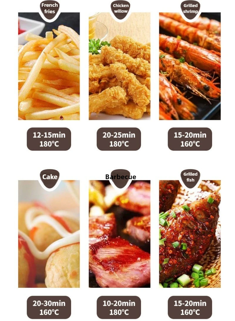 Household Large-capacity Oil-free Multi-functional Smart Air Fryer Oven Integrated 360-degree Surround Baking Low-fat Health