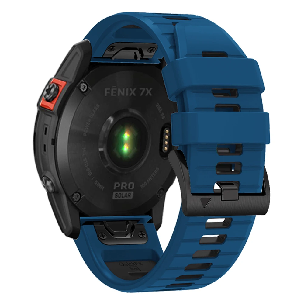 Two-Tone Silicone Strap with Nylon Band Bracelet, QuickFit 22mm/26mm