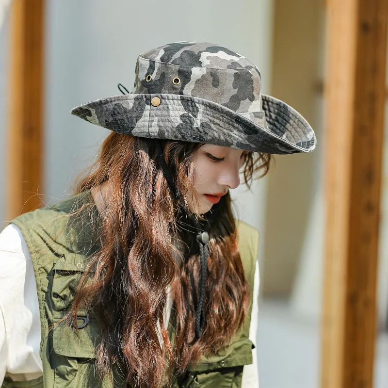 Camouflage Bucket Hat Men's and Women's Outdoor Hiking Alpine Cap Summer  Sun Protection Sun Hat Fishing Sun Hat Men's