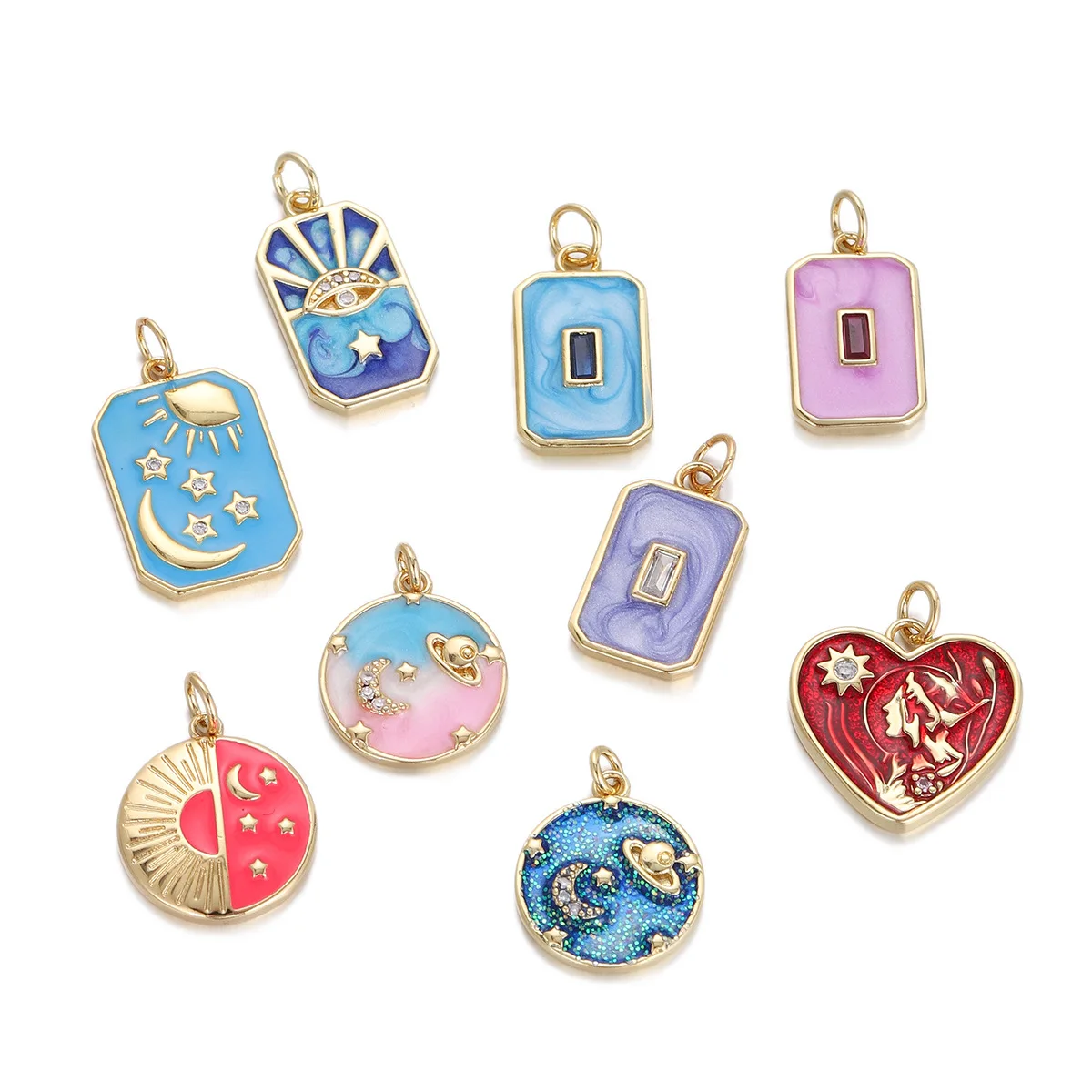 Stylish Chic Customizable Hypoallergenic Drop Oil Heart Pendant Handmade DIY Jewelry Accessories 1