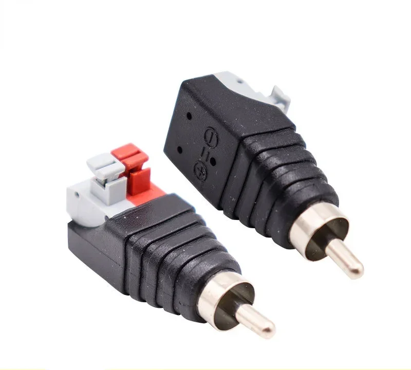 Cable de altavoz de 10 piezas a macho de Audio, conector hembra, adaptador  de clavija, tipo de prensa RCA, conectores sin tornillo - AliExpress