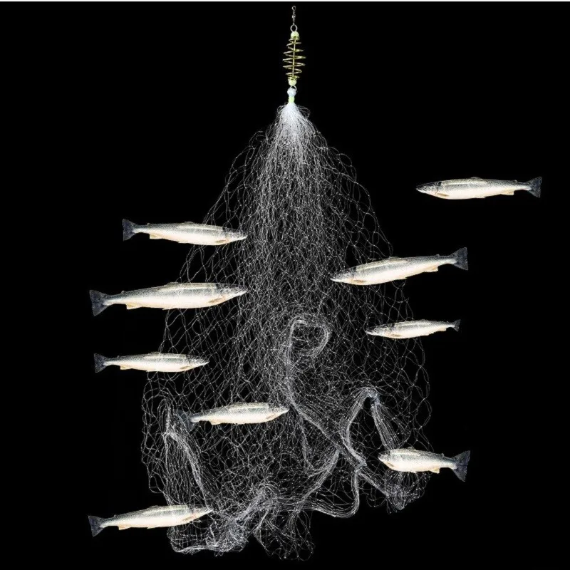 Fishing Net Copper Spring Shoal Luminous beads Swivel fishing lure fishing hooks tackle fishing net