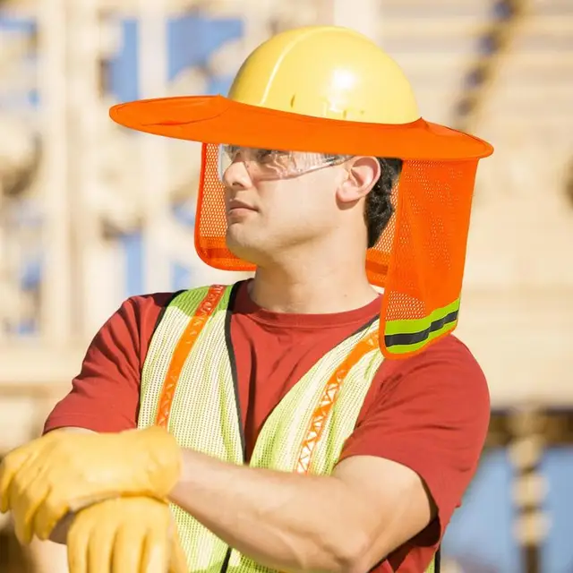 Kemény Sapka Árnyék Kalap Napvédő Napfényviselő, Fényvisszaverő Szalaggal, Összecsukható, Nagy Láthatóságú Nyaki Pajzs - Image 4