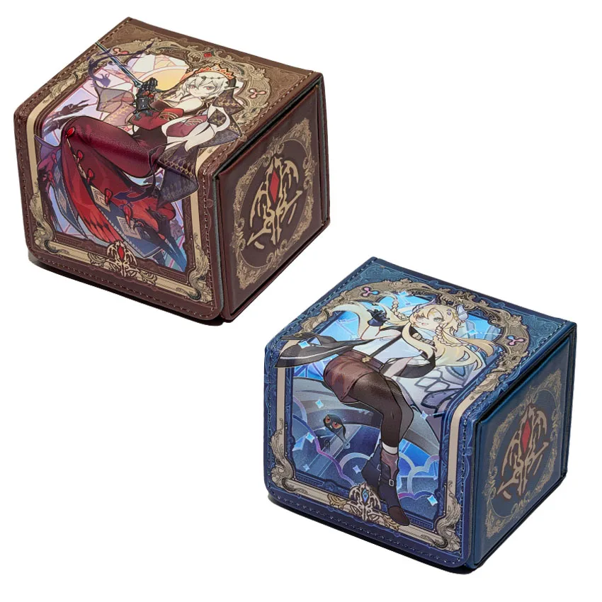 

Yu-Gi-Oh!OCG MTG Game Card Storage Box Anime Yugioh Figure Cartesia & Ecclesia Virtuous Protector Case Pu Leather Collection Box