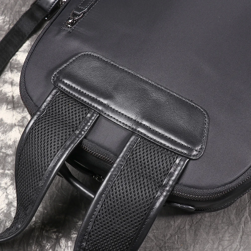 LUOKIR Neue Herren-Schultasche aus Leder mit mehrlagiger Handtasche aus Rindsleder, Computertasche mit großem Fassungsvermögen, Damen-Reiserucksack – Detail 11