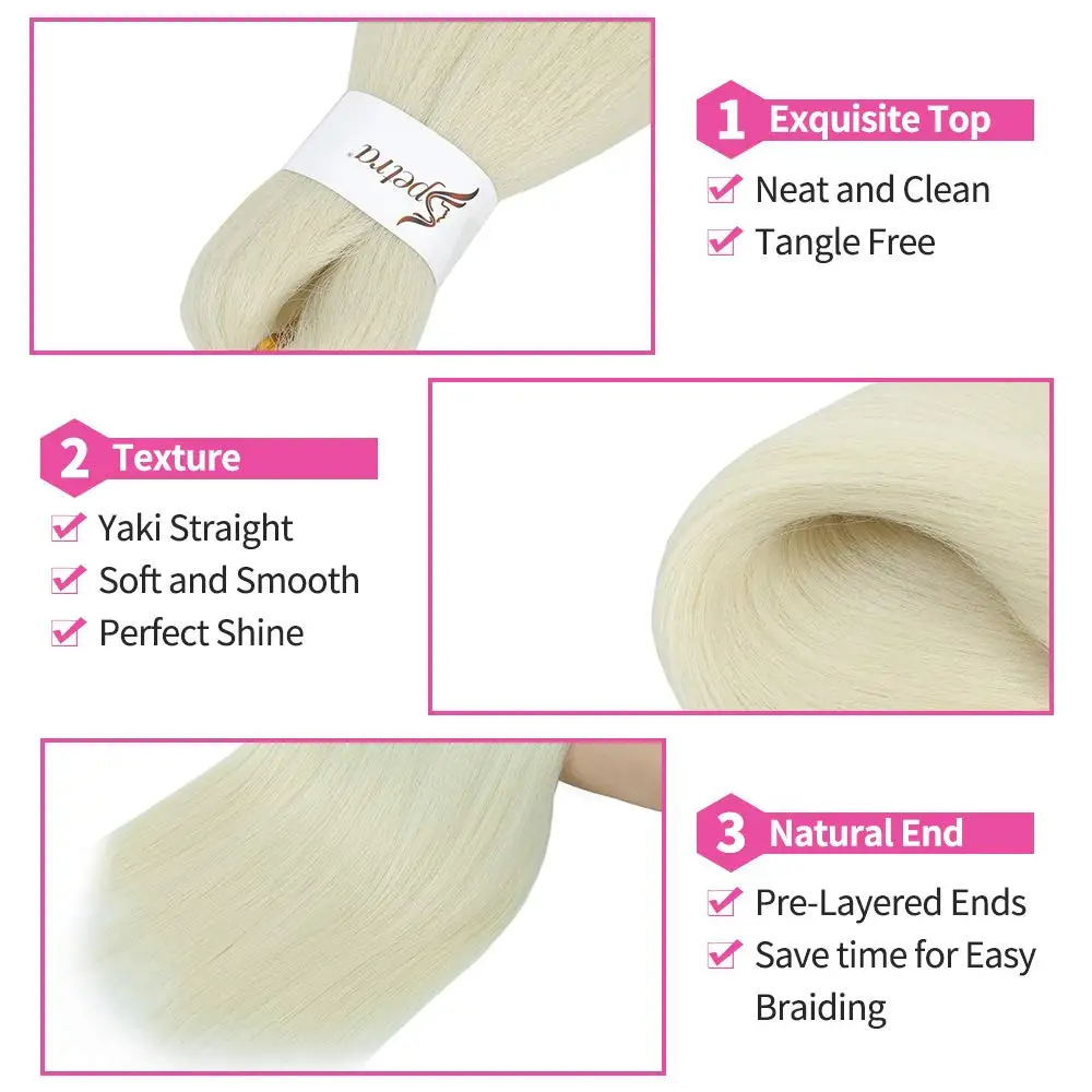 Synthetic Braid Hair Extensions Ombre Blonde Crochet Twist 24Inch Yaki Straight DIY Braids Pre-stretched Easy Braiding Hair SOKU