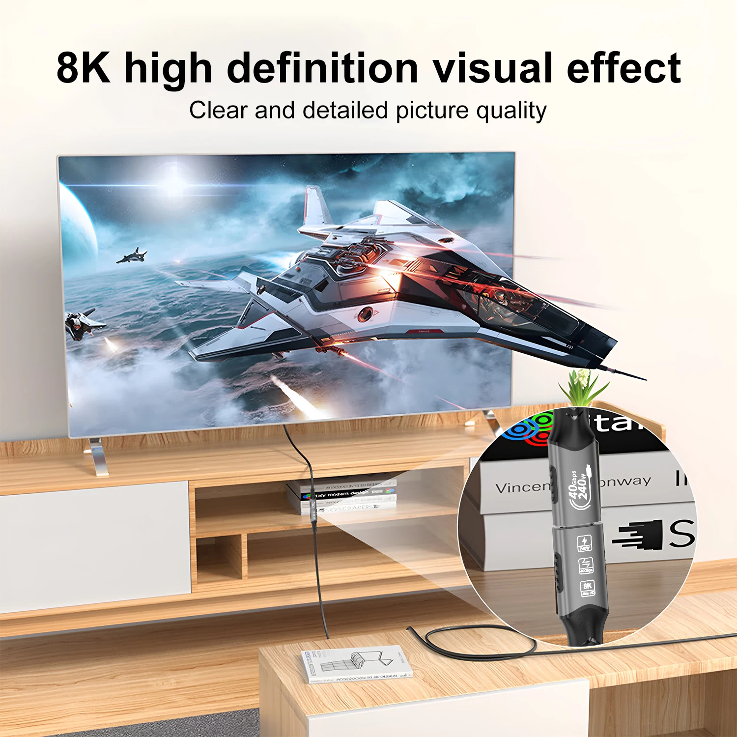 타입 C 연장 케이블 고속 충전 케이블 익스텐더 남성-여성 USB C 4 UHD 비디오 40Gbps 240W PD3.1 썬더볼트 4/3 지원