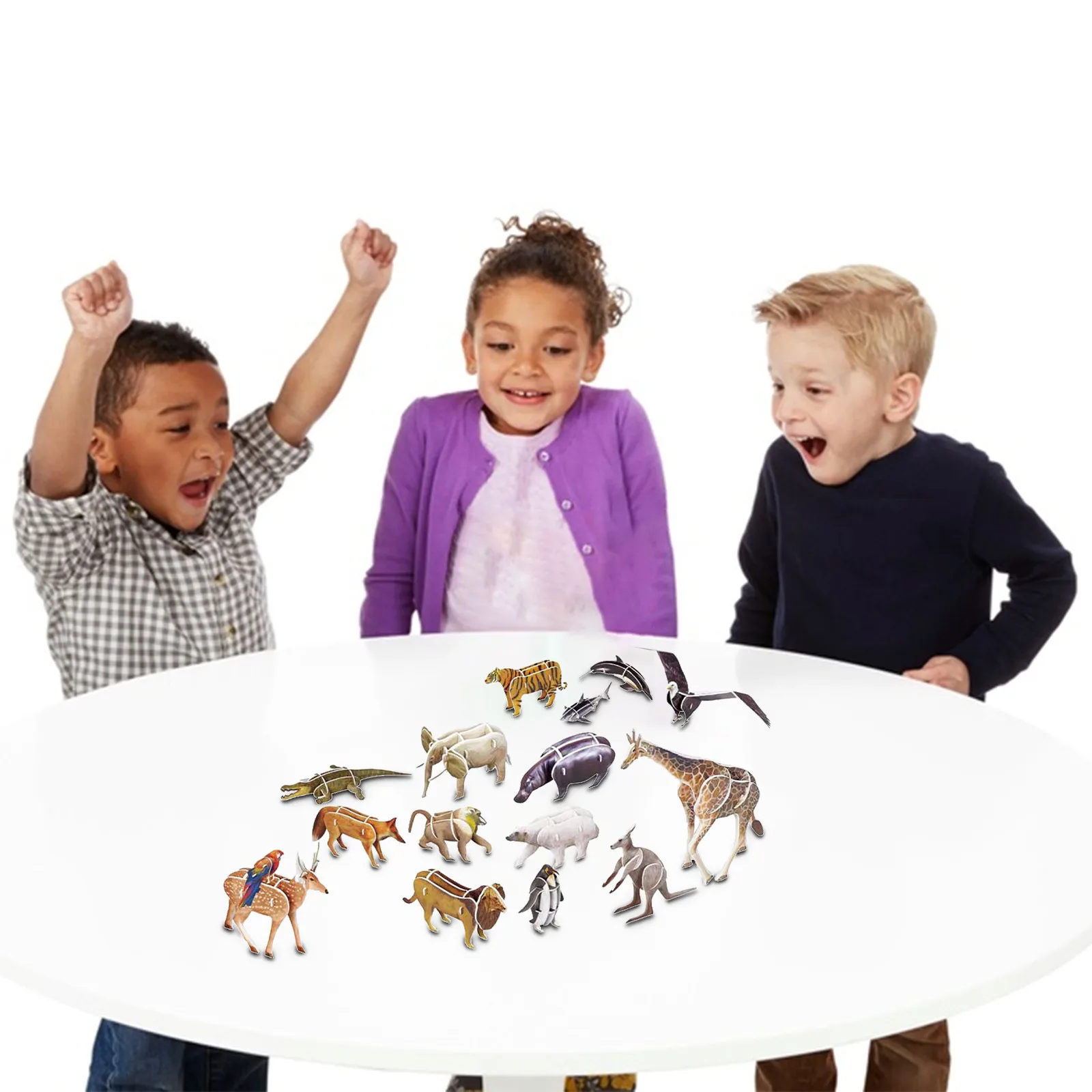 3D Paper Puzzle 3 Assorted Ice World Animals Cardboard Models DIY Kit For 6+ Arts And Crafts for Kids Ages 8-12 Girls Jewelry
