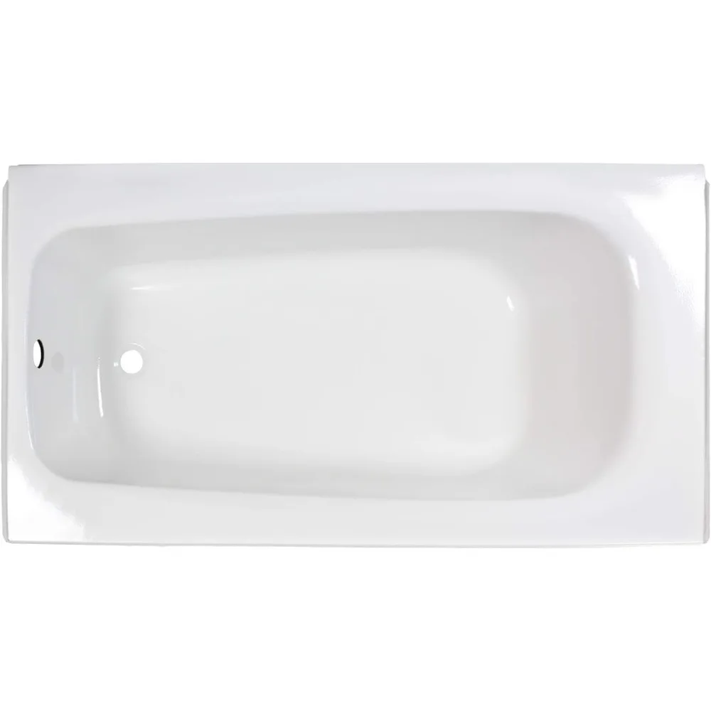 Procelain-Enameled Steel 60-In X 32-In Alcove Bathtub with Left Hand Drain, 50-60 gal, White 3