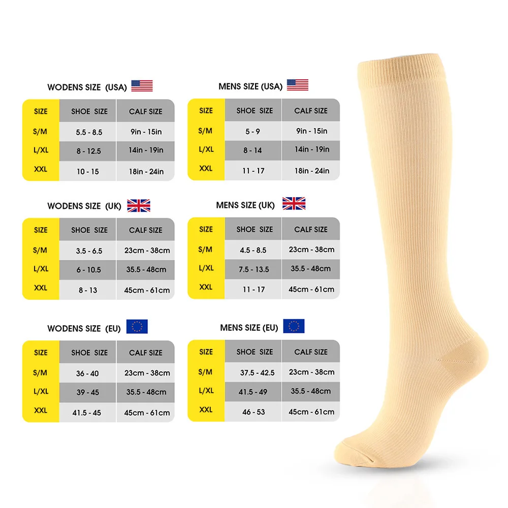 Sports Compression Stockings 6 Pairs Compression Cycling Riding Outdoor Running Calf Men Women Medical Compression Socks