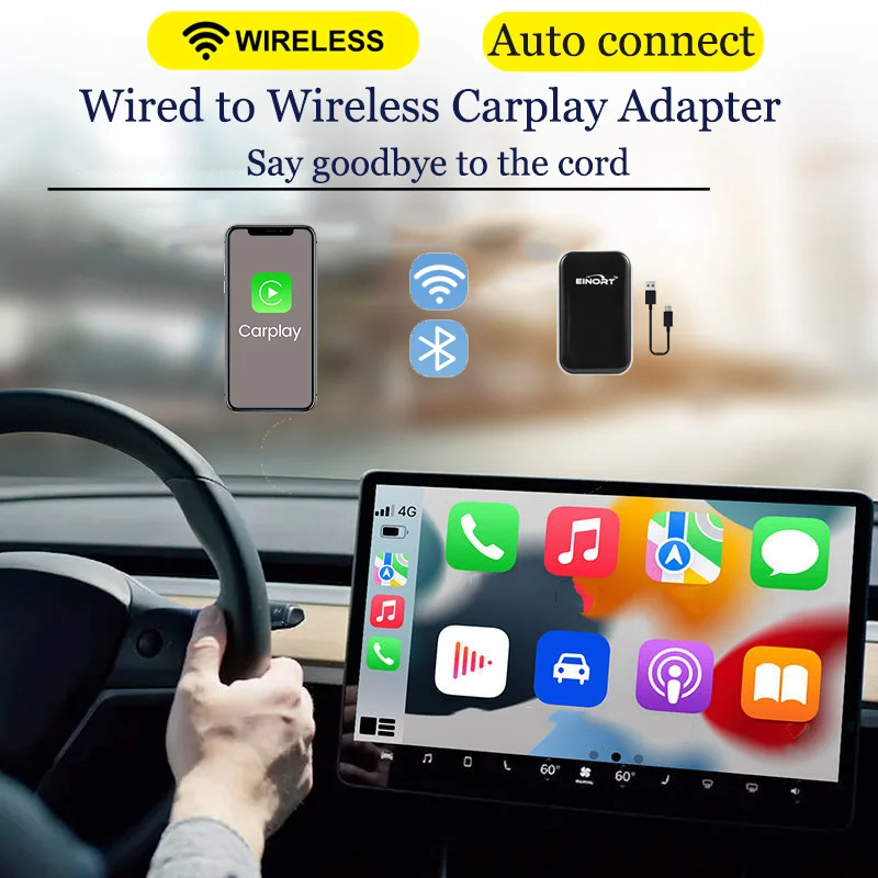 CarPlay kablosuz adaptör kablolu kablosuz araba Dongel WiFi Bluetooth