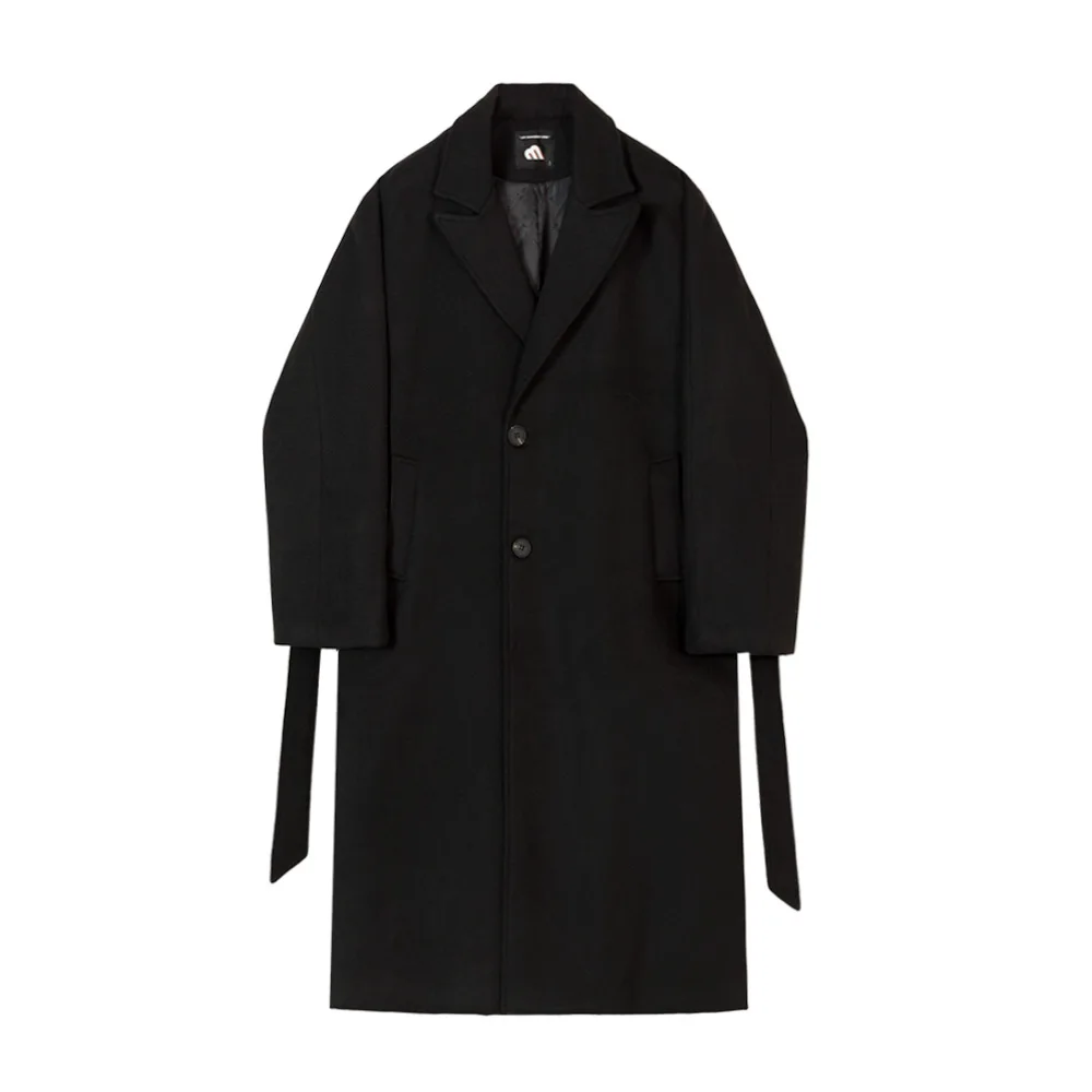 Woolen Overcoat Men's Winter Korean Version Premium Feel Over Knee Trench Coat Loose Vintage Thickened Woolen Jacket Trend